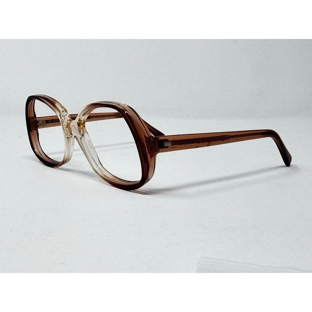 1970s American Optical Classic New Old Stock Eyeglass Frames Amber 50-17-135